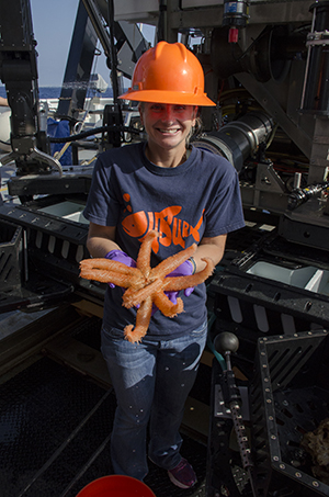 Lauren Jackson manages specimens collected in the Gulf of Mexico